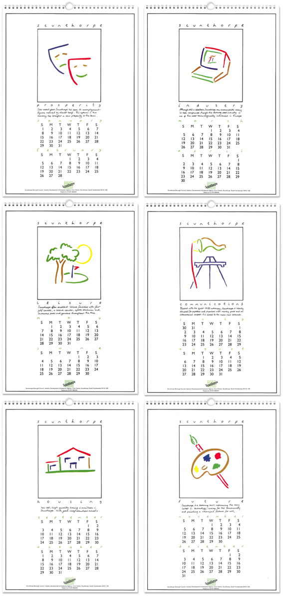 Scunthorpe calendar designed by North Lindsey design student